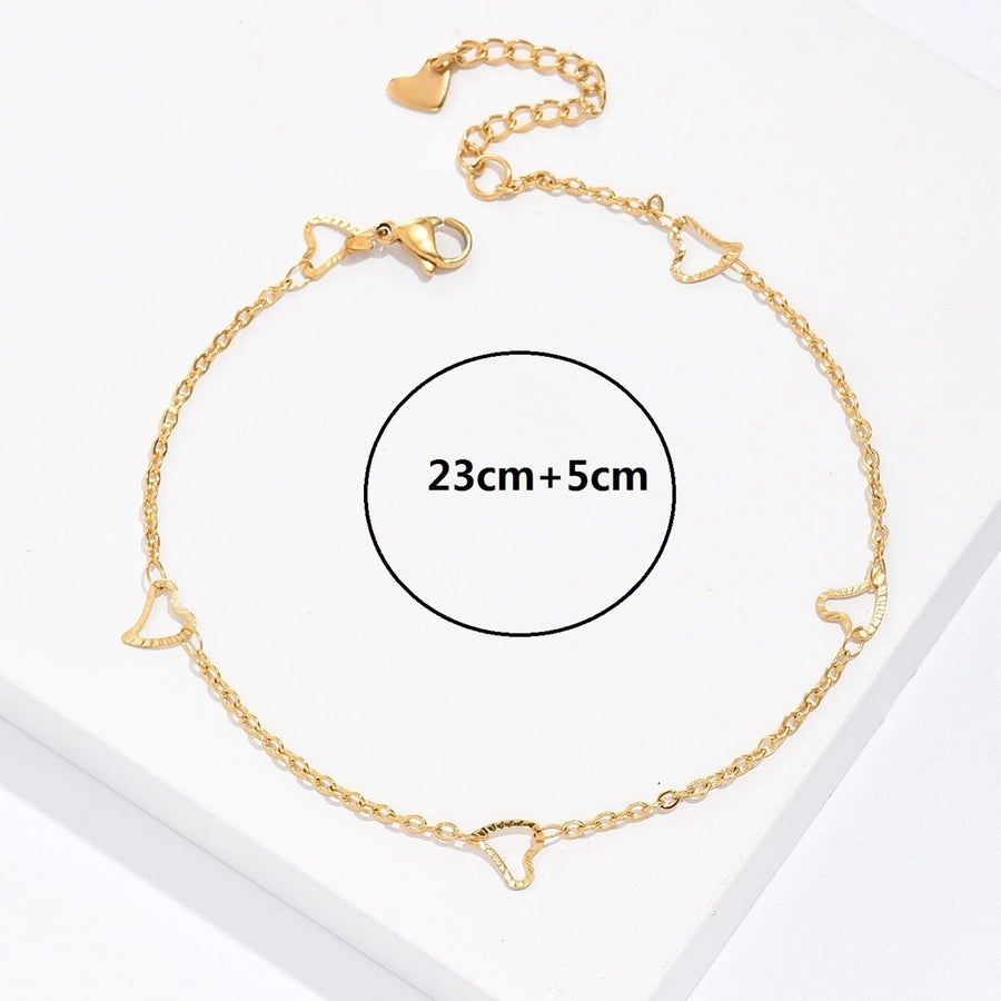 Hollow Hearts Anklet [201 Stainless Steel, 18K Gold Plated]