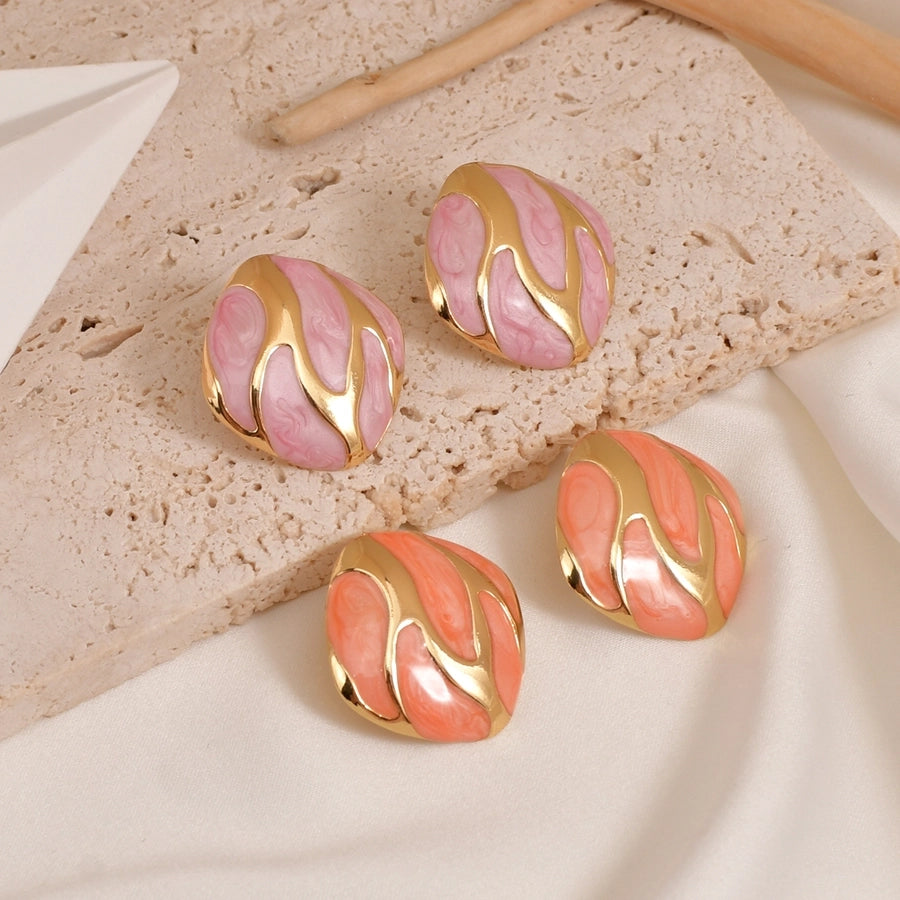 Pastel Gold Earrings [304 Stainless Steel,18K Gold Plated]