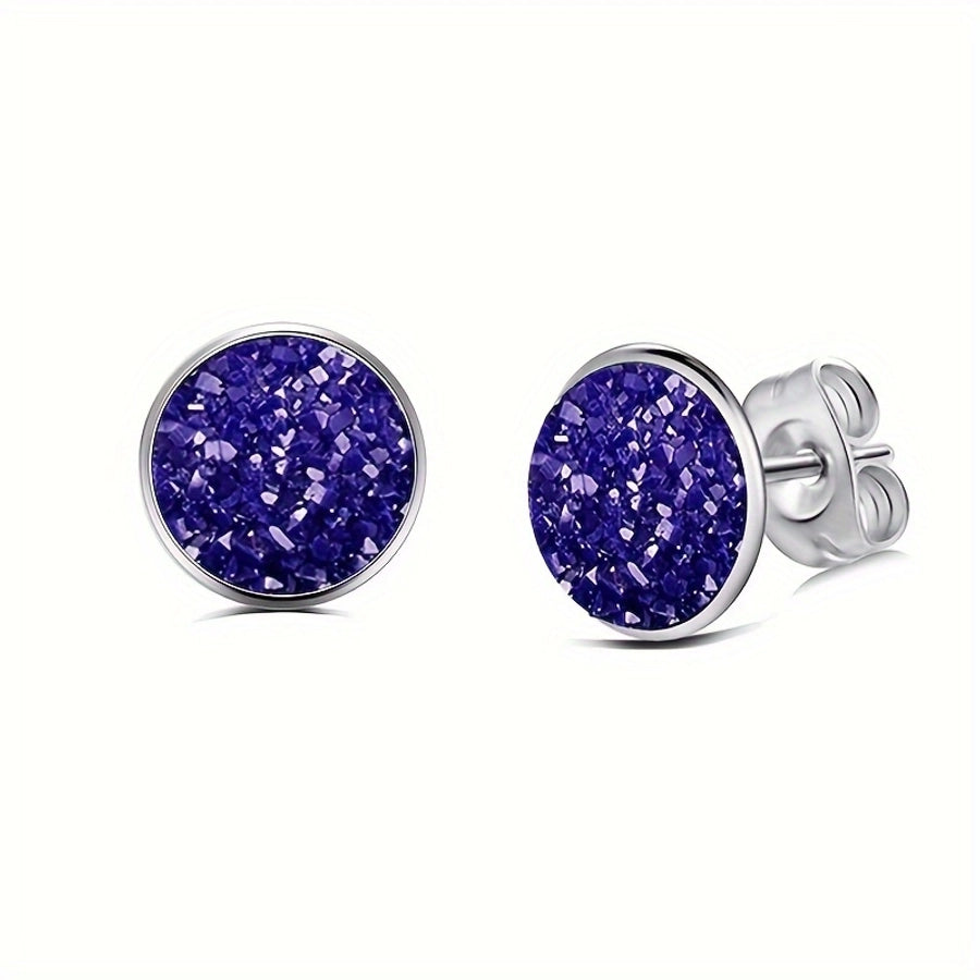 Colored Acrylic Stud Earrings [304 Stainless Steel]