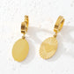 Oval Heart Shape Drop Earrings [316 Stainless Steel,18K Gold Plated]