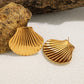 Big Shell Earrings [304 Stainless Steel,18K Gold Plated]