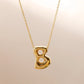 Letter Chain Pendant Necklace [304 Stainless Steel,18K Gold Plated]