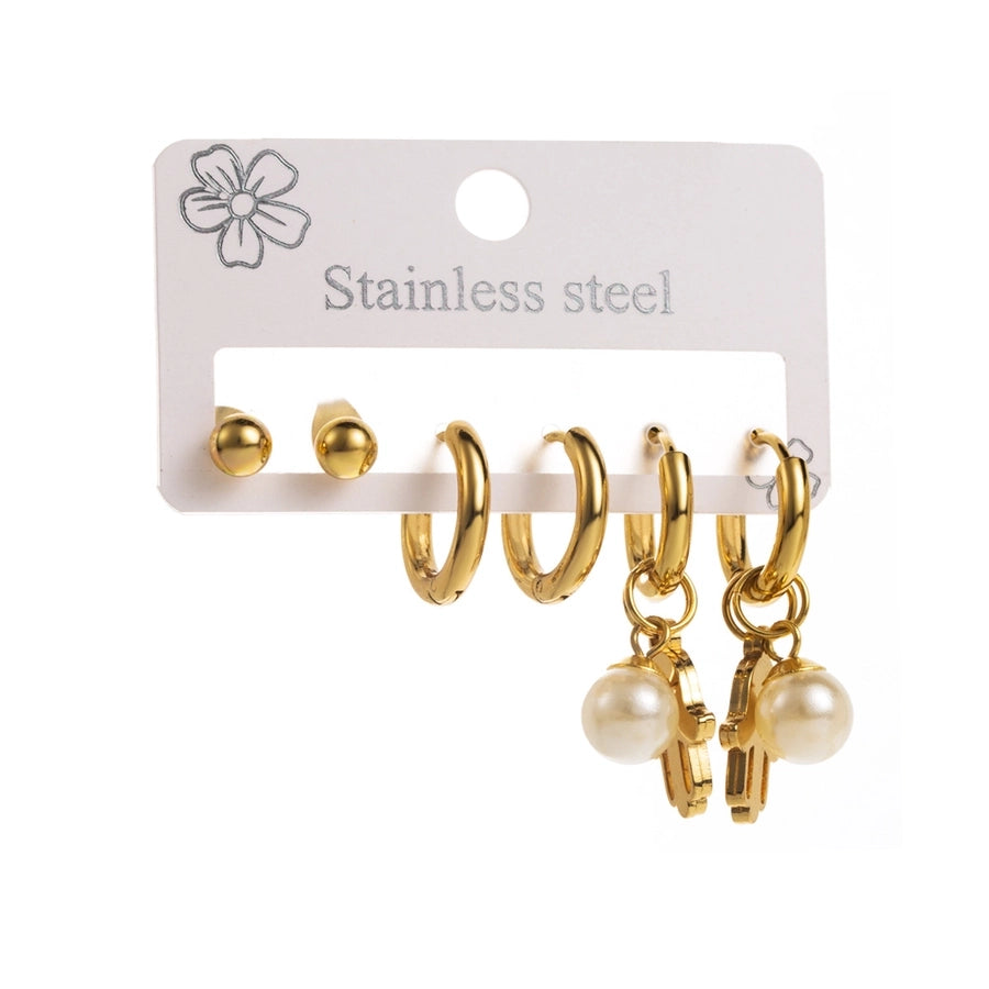 Random Style Earrings Set [304 Stainless Steel, 18K Gold Plated]