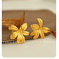 Flower Earrings [304 Stainless Steel,18K Gold Plated]