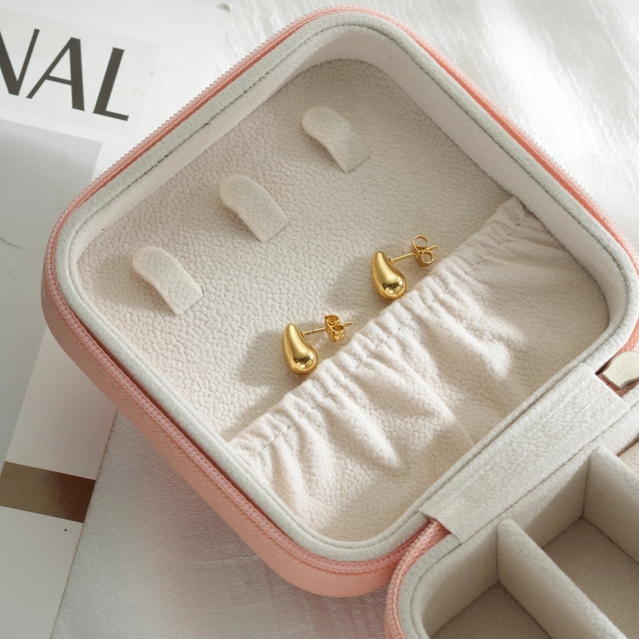 Water Droplets Earrings [304 Stainless Steel,18K Gold Plated]