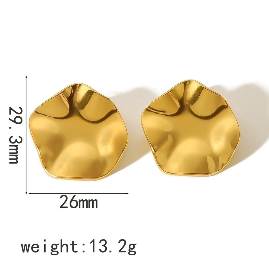 Mix Design Earrings [304 Stainless Steel,18K Gold Plated]