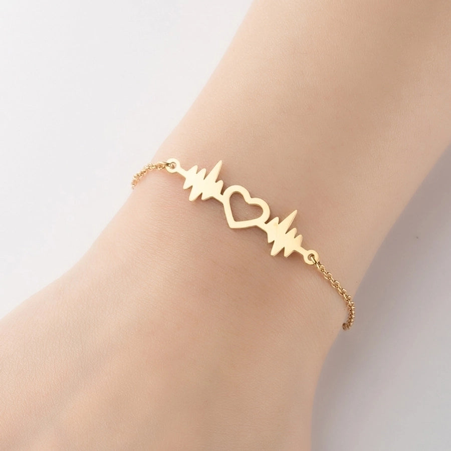 Fashion Shapes Chain Bracelet [201 Stainless Steel, 18K Gold Plated]