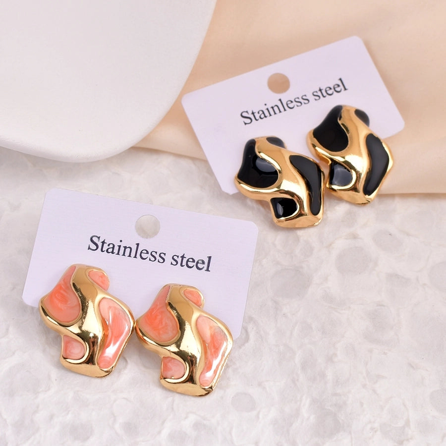 Pastel Animal Print Earrings [304 Stainless Steel]