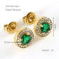 Glam Sun Water Droplets  Rhinestones Earrings [Stainless Steel,18K Gold Plated]