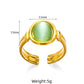 Estilo vintage Oval Opal Inclay Open Ring [304 Aço inoxidável]