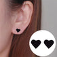 Flat Heart Stud Earrings [304 Stainless Steel, 18K Gold Plated]