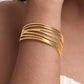 C Vorm Bangle armband [304 Roestvrij staal 18K GOUD GOLDED]