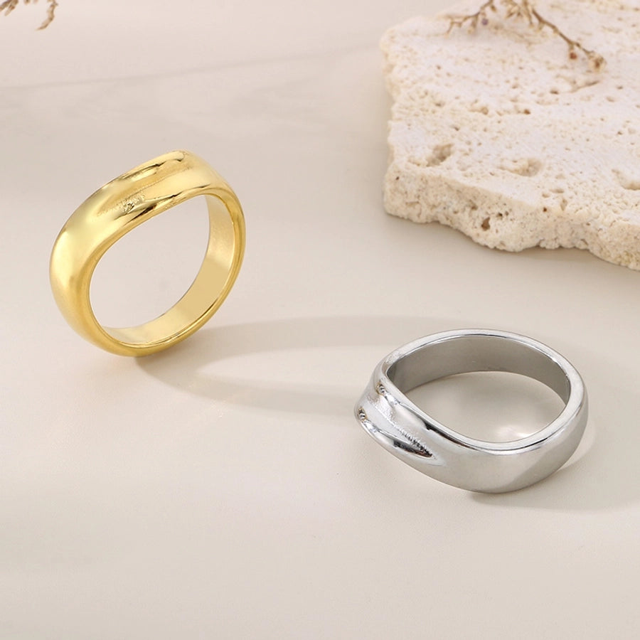 Einfacher Stil geometrischer Ring [304 Edelstahl, 18K Gold plattiert]