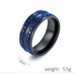 Blue Red Rhinestones Band Ring[304 Stainless Steel 18K Gold Plated]