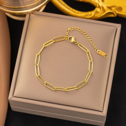 Bracciale/collana a catena di collegamento [acciaio inossidabile 304, oro 18K placcato]