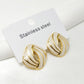 Vintage Style Square Enamel Earrings [304 Stainless Steel,18K Gold Plated]