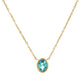 Oval Zircon Pendant Necklace [201,304 Stainless Steel ,18K Gold Plated]