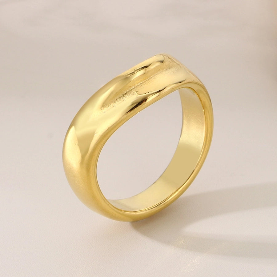 Einfacher Stil geometrischer Ring [304 Edelstahl, 18K Gold plattiert]