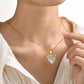 Heart Shape Shell Necklace [304 Stainless Steel,18K Gold Plated]