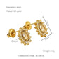 Glam Sun Water Droplets  Rhinestones Earrings [Stainless Steel,18K Gold Plated]