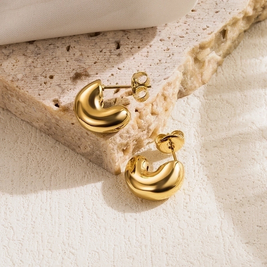 Mix Designs Earrings [Stainless Steel,14K Gold Plated]