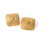 Square Plating Earrings [304 Stainless Steel,18K Gold Plated]