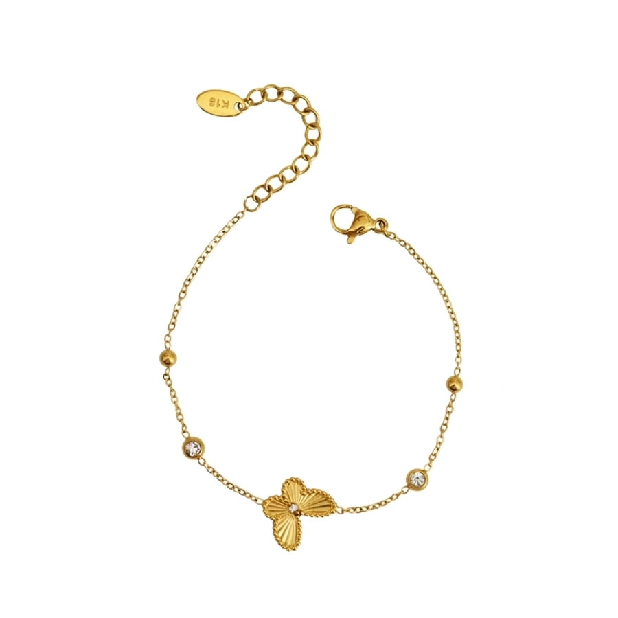 Hanging Butterfly Bracelet/Necklace [304 Stainless Steel,18K Gold Plated]