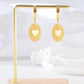 Oval Heart Shape Drop Earrings [316 Stainless Steel,18K Gold Plated]