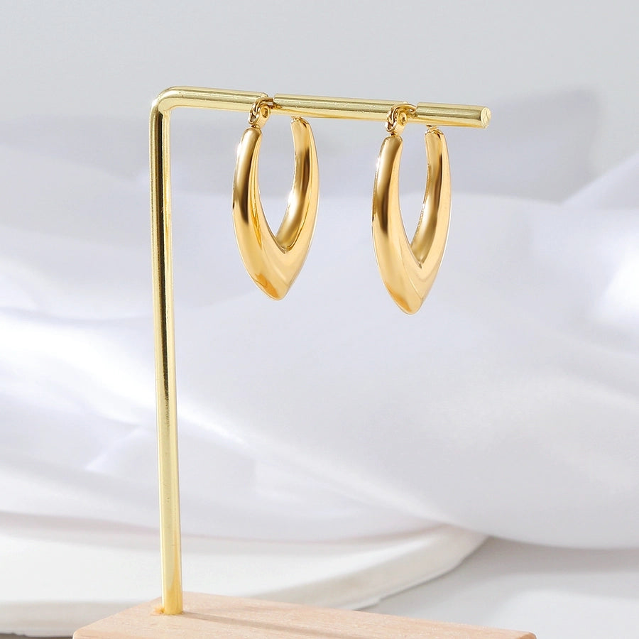 Rhombus Earrings [316 Stainless Steel,18K Gold Plated]