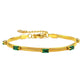 Green Zircon Chain Bracelets [201 Stainless Steel, 18K Gold Plated]