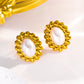 Round Artificial Pearls Necklace/Earrings [304 Stainless Steel, 18K Gold Plated]