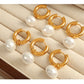 Pearl  Circle Drop Earrings [304 Stainless Steel,18K Gold Plated]