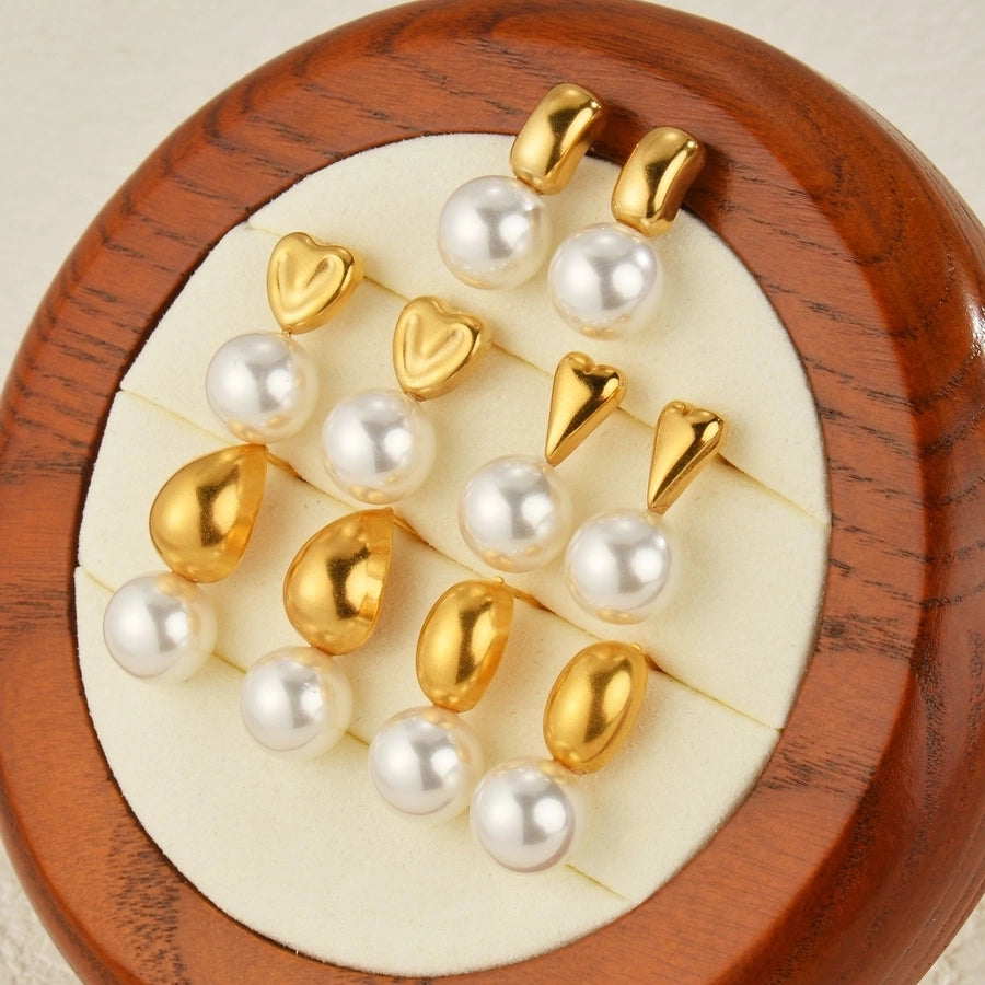 Pearl Gold Earrings [304 Stainless Steel]