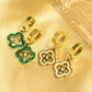 Four Leaf Clover Zircon Earrings [304 Stainless Steel,18K Gold Plated]