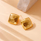 Square Stud Earrings [304 Stainless Steel, 18K Gold Plated]