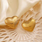 Striped Style Heart Shape Earrings [304 Stainless Steel,18K Gold Plated]