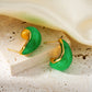 Water Droplets Solid Color Plating Resin Earrings [304 Stainless Steel]