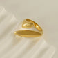 French Style Plating Ring [304 Stainless Steel 18K Gold Plated]