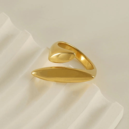 French Style Plating Ring [304 Stainless Steel 18K Gold Plated]