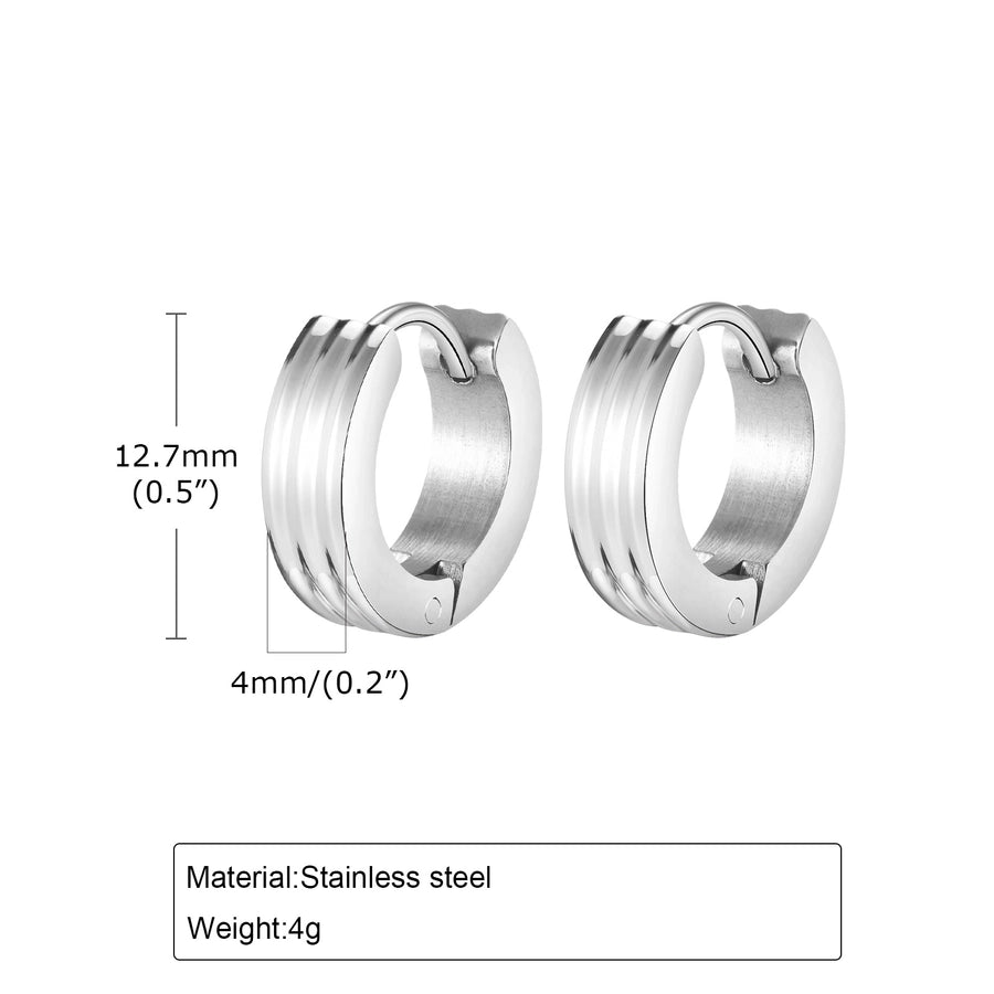 Boucles d'oreilles à rayures [201 en acier inoxydable]