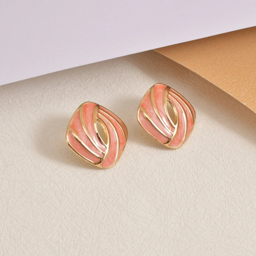 Pastel Gold Earrings [304 Stainless Steel,18K Gold Plated]