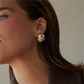 Oval Zircon Earrings [304 Stainless Steel,18K Gold Plated]