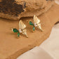 Shiny Stones Butterfly Earrings [304 Stainless Steel,18K Gold Plated]