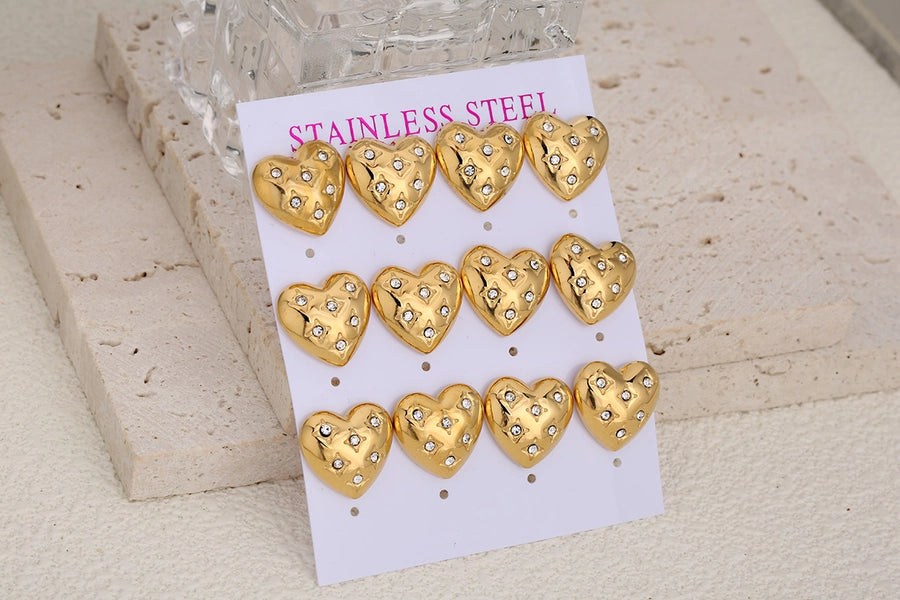 6 Pairs Simple Style Earrings Sets [304 Stainless Steel]