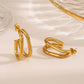 Double Earrings [304 Stainless Steel,18K Gold Plated]