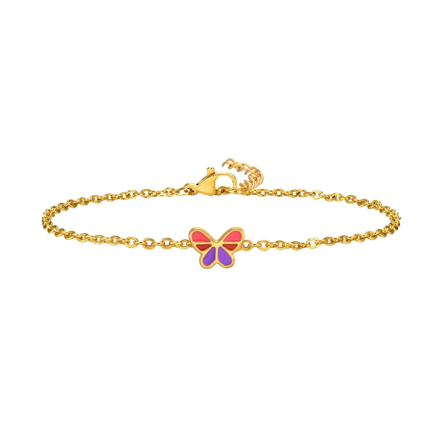 Flower/Butterfly Bracelets [201 Stainless Steel,18K Gold Plated]