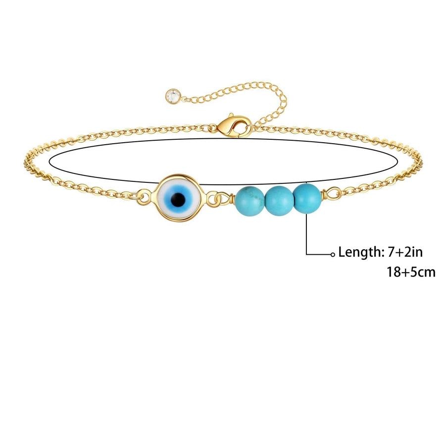 Devil's eye Turquoise Stones Bracelet [Stainless Steel,18K Gold Plated]