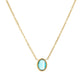 Oval Zircon Pendant Necklace [201,304 Stainless Steel ,18K Gold Plated]