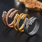 Wire Stripe Open Ring [Stainless Steel]