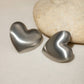 Matte Heart Shape Earrings [304 Stainless Steel,18K Gold Plated]